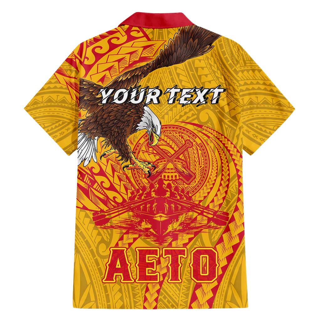 Personalized American Samoa Fautasi Race Hawaiian Shirt Aeto Pago Pago with Eagle Samoan Tribal Patterns LT03 - Polynesian Pride