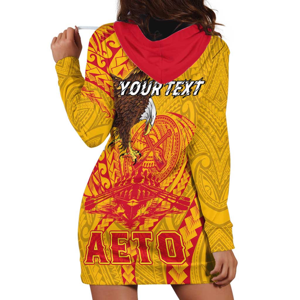Personalized American Samoa Fautasi Race Hoodie Dress Aeto Pago Pago with Eagle Samoan Tribal Patterns LT03 - Polynesian Pride