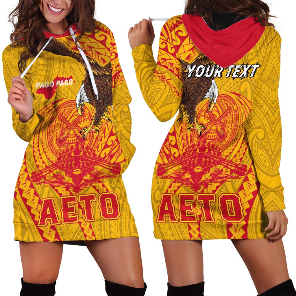 Personalized American Samoa Fautasi Race Hoodie Dress Aeto Pago Pago with Eagle Samoan Tribal Patterns LT03 - Polynesian Pride