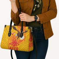 American Samoa Fautasi Race Leather Bag Aeto Pago Pago with Eagle Samoan Tribal Patterns LT03 - Polynesian Pride