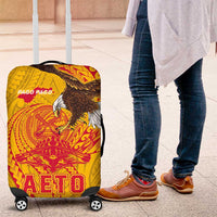 American Samoa Fautasi Race Luggage Cover Aeto Pago Pago with Eagle Samoan Tribal Patterns