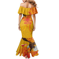 Personalized American Samoa Fautasi Race Mermaid Dress Aeto Pago Pago with Eagle Samoan Tribal Patterns