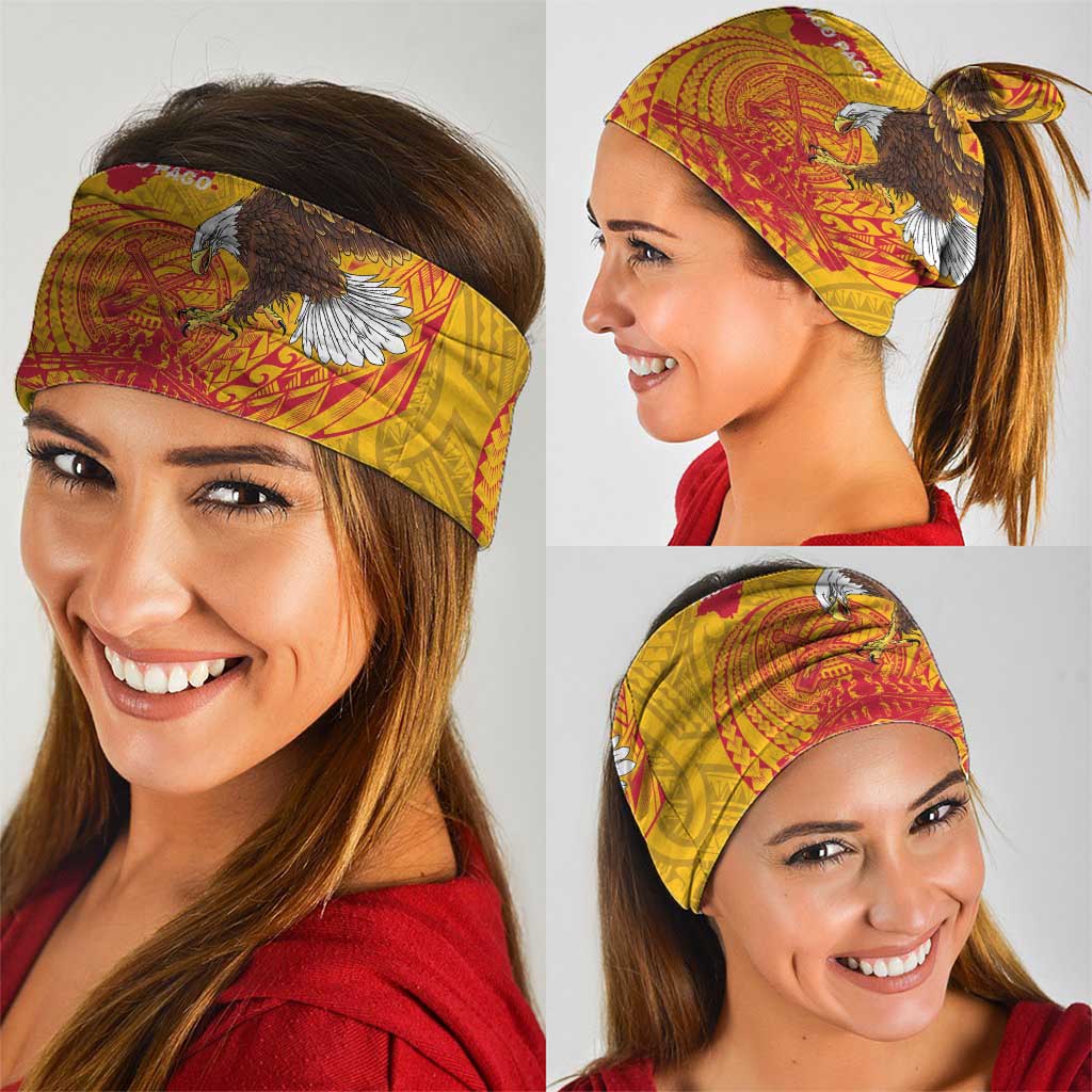 American Samoa Fautasi Race Neck Gaiter Aeto Pago Pago with Eagle Samoan Tribal Patterns