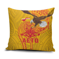 American Samoa Fautasi Race Pillow Cover Aeto Pago Pago with Eagle Samoan Tribal Patterns
