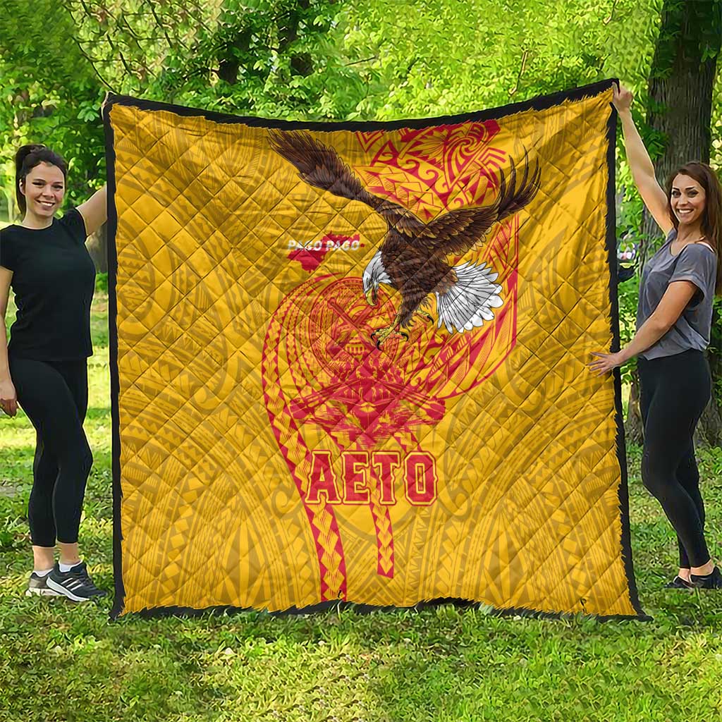 American Samoa Fautasi Race Quilt Aeto Pago Pago with Eagle Samoan Tribal Patterns LT03 - Polynesian Pride