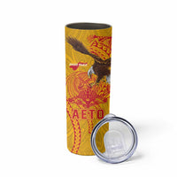 American Samoa Fautasi Race Skinny Tumbler Aeto Pago Pago with Eagle Samoan Tribal Patterns