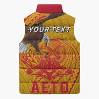Personalized American Samoa Fautasi Race Sleeveless Puffer Jacket Aeto Pago Pago with Eagle Samoan Tribal Patterns LT03 - Polynesian Pride