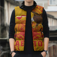 Personalized American Samoa Fautasi Race Sleeveless Puffer Jacket Aeto Pago Pago with Eagle Samoan Tribal Patterns LT03 - Polynesian Pride