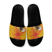 American Samoa Fautasi Race Slide Sandals Aeto Pago Pago with Eagle Samoan Tribal Patterns LT03 Multicolor - Polynesian Pride