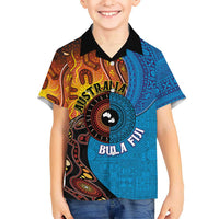 Fiji and Australia Together Hawaiian Shirt Tapa Tribal Tattoo mix Aboriginal Pattern