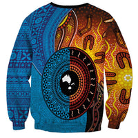 Fiji and Australia Together Sweatshirt Tapa Tribal Tattoo mix Aboriginal Pattern