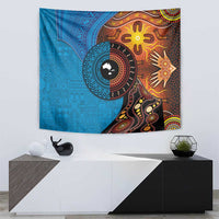 Fiji and Australia Together Tapestry Tapa Tribal Tattoo mix Aboriginal Pattern