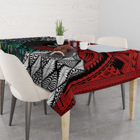 Tonga and New Zealand Together Tablecloth Tongan Kupesi Ngatu Tattoo and Maori Paua Shell Pattern LT03 - Polynesian Pride