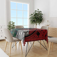 Tonga and New Zealand Together Tablecloth Tongan Kupesi Ngatu Tattoo and Maori Paua Shell Pattern LT03 - Polynesian Pride