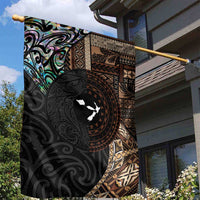 Samoa and New Zealand Together Garden Flag Siapo Motif and Maori Paua Shell Pattern LT03 - Polynesian Pride