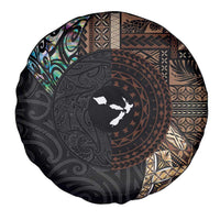 Samoa and New Zealand Together Spare Tire Cover Siapo Motif and Maori Paua Shell Pattern