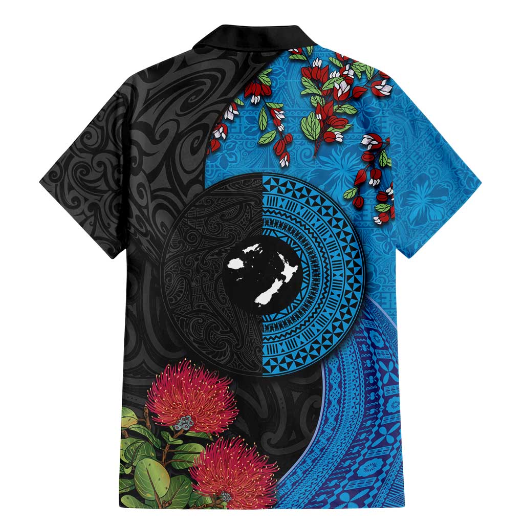 Fiji and New Zealand Together Family Matching Mermaid Dress and Hawaiian Shirt Tapa Maori Tattoo mix Tagimoucia and Pohutukawa