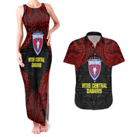 Vitis Central Dabaris Rugby Couples Matching Tank Maxi Dress and Hawaiian Shirt Papua New Guinea Polynesian Tattoo LT03 Red - Polynesian Pride