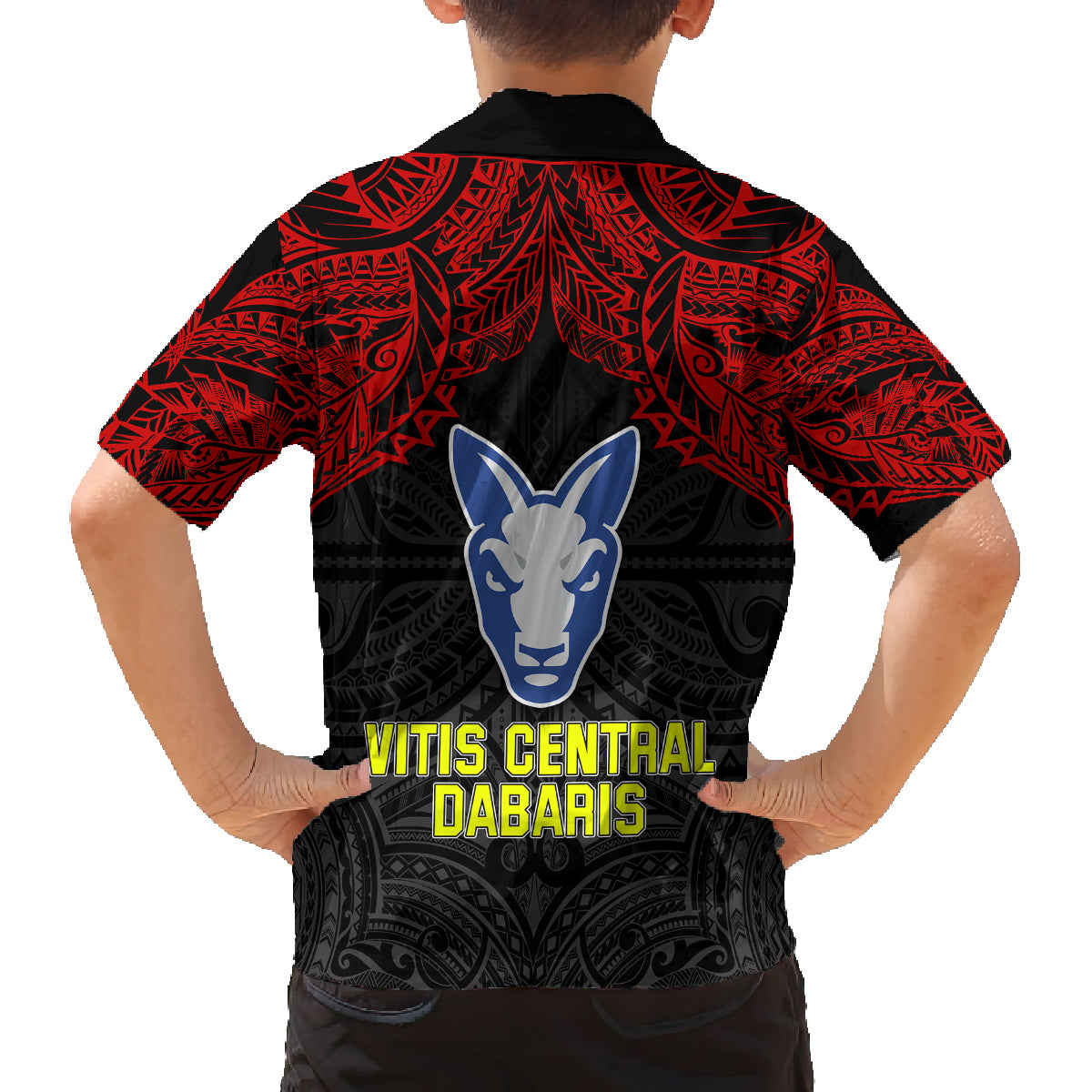 Vitis Central Dabaris Rugby Family Matching Off Shoulder Maxi Dress and Hawaiian Shirt Papua New Guinea Polynesian Tattoo LT03 - Polynesian Pride