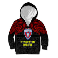 Vitis Central Dabaris Rugby Kid Hoodie Papua New Guinea Polynesian Tattoo LT03 Zip Hoodie Red - Polynesian Pride