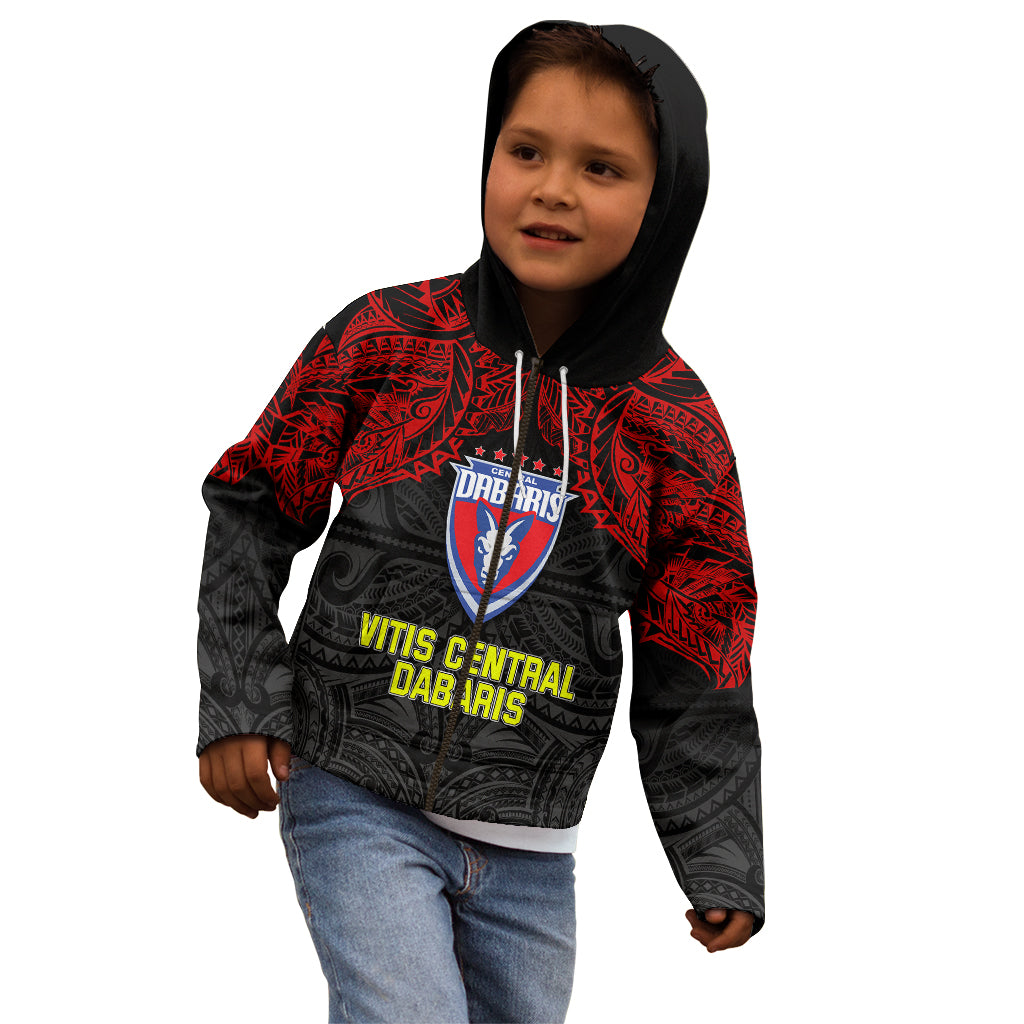 Vitis Central Dabaris Rugby Kid Hoodie Papua New Guinea Polynesian Tattoo LT03 - Polynesian Pride
