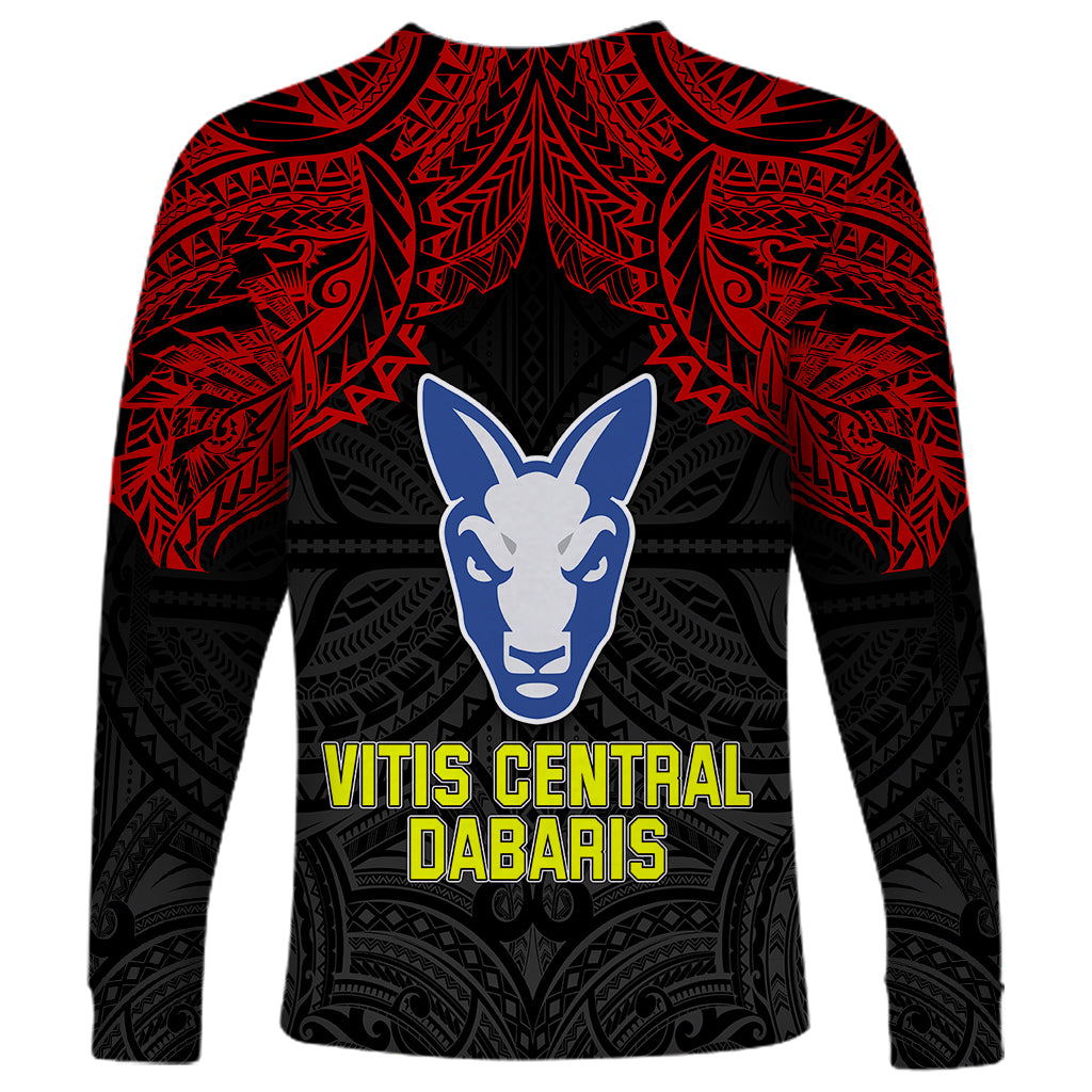 Vitis Central Dabaris Rugby Long Sleeve Shirt Papua New Guinea Polynesian Tattoo LT03 - Polynesian Pride
