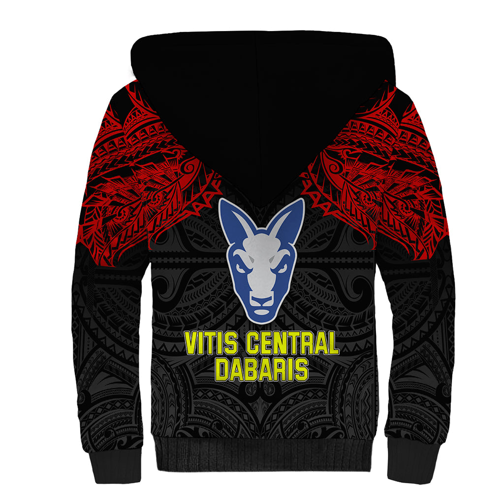 Vitis Central Dabaris Rugby Sherpa Hoodie Papua New Guinea Polynesian Tattoo LT03 - Polynesian Pride