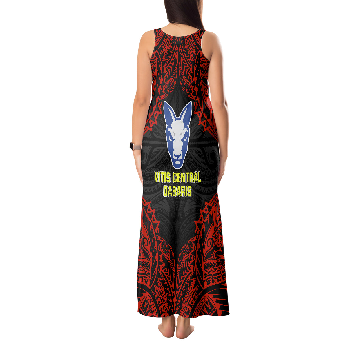 Vitis Central Dabaris Rugby Tank Maxi Dress Papua New Guinea Polynesian Tattoo LT03 - Polynesian Pride