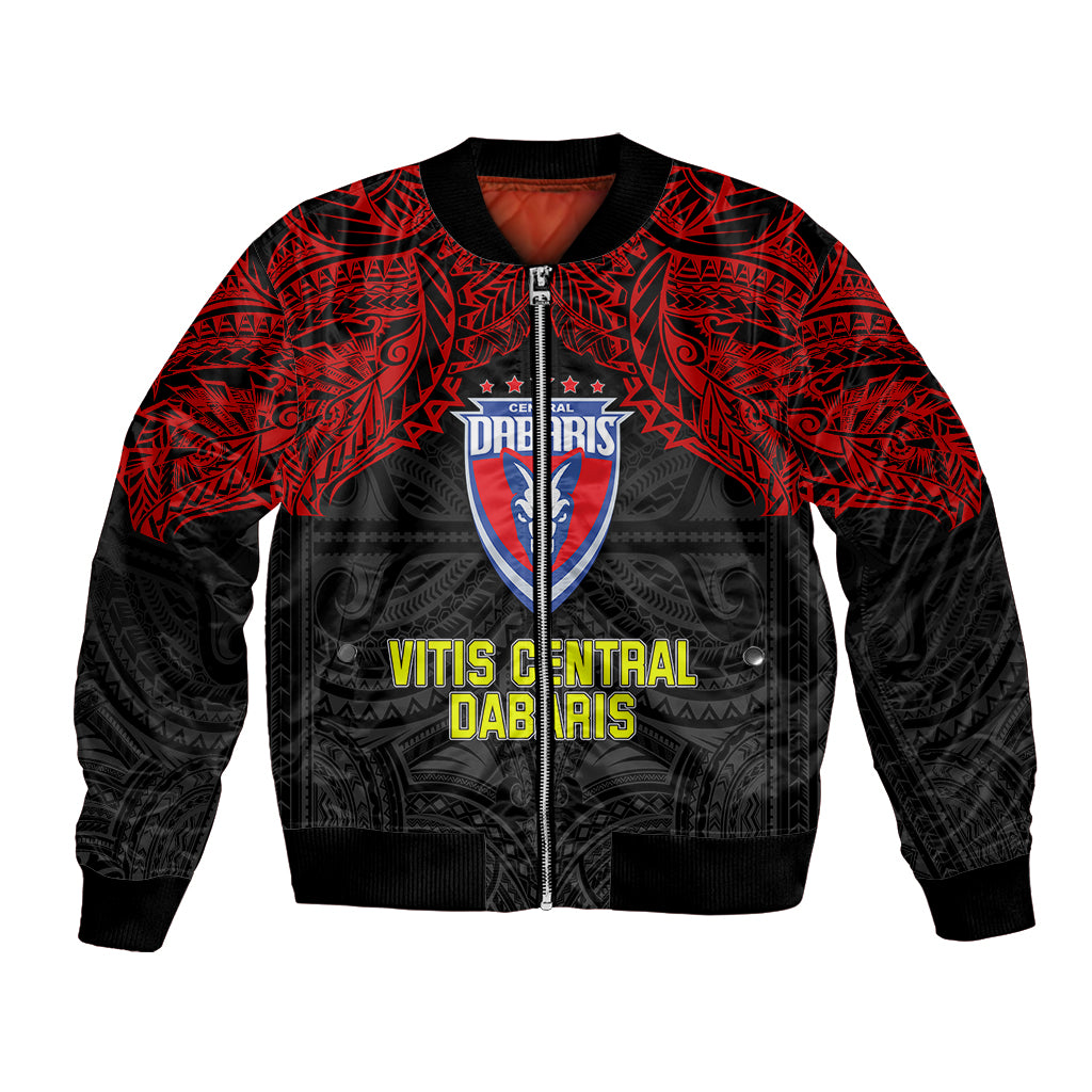 Custom Vitis Central Dabaris Rugby Bomber Jacket Papua New Guinea Polynesian Tattoo LT03 Unisex Red - Polynesian Pride