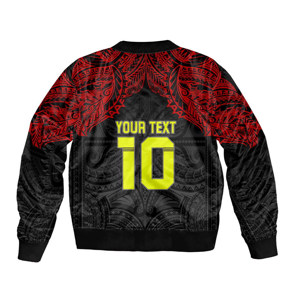Custom Vitis Central Dabaris Rugby Bomber Jacket Papua New Guinea Polynesian Tattoo LT03 - Polynesian Pride