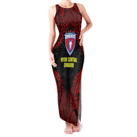 Custom Vitis Central Dabaris Rugby Family Matching Tank Maxi Dress and Hawaiian Shirt Papua New Guinea Polynesian Tattoo LT03 Mom's Dress Red - Polynesian Pride