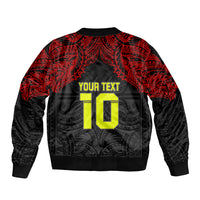 Custom Vitis Central Dabaris Rugby Sleeve Zip Bomber Jacket Papua New Guinea Polynesian Tattoo LT03 - Polynesian Pride
