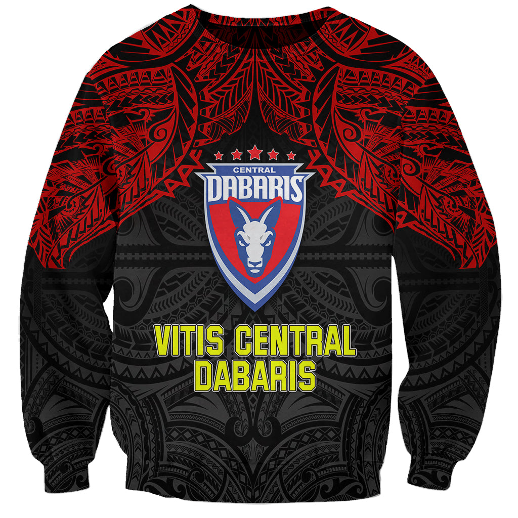 Custom Vitis Central Dabaris Rugby Sweatshirt Papua New Guinea Polynesian Tattoo LT03 Unisex Red - Polynesian Pride