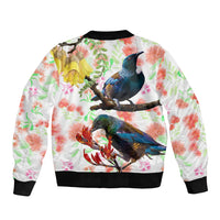 New Zealand Pohutukawa Tui Bird Bomber Jacket Kowhai Version LT03 - Polynesian Pride