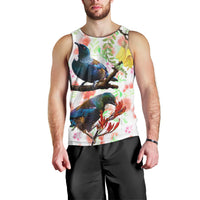 New Zealand Pohutukawa Tui Bird Men Tank Top Kowhai Version LT03 - Polynesian Pride