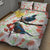 New Zealand Pohutukawa Tui Bird Quilt Bed Set Kowhai Version LT03 - Polynesian Pride