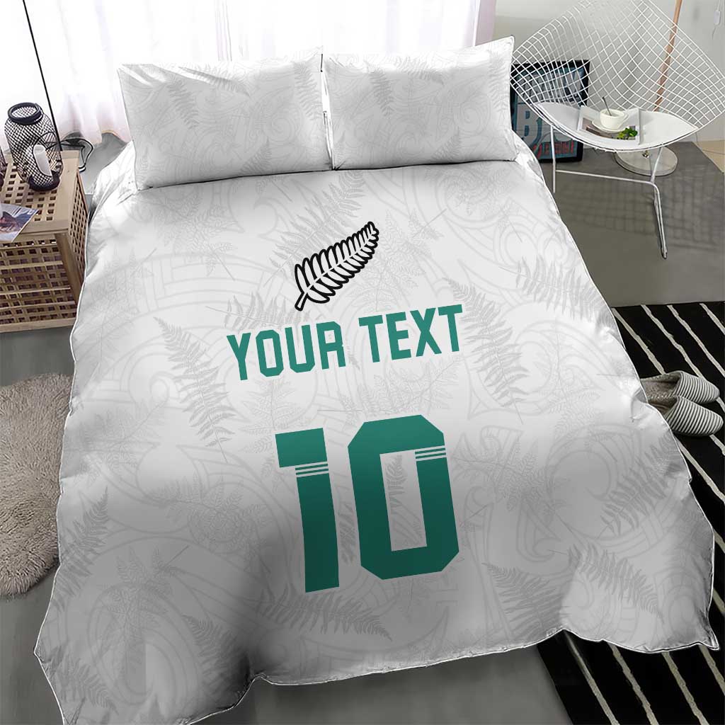 Custom New Zealand Football Bedding Set Go All Silver Ferns - Towards World Cup 2026