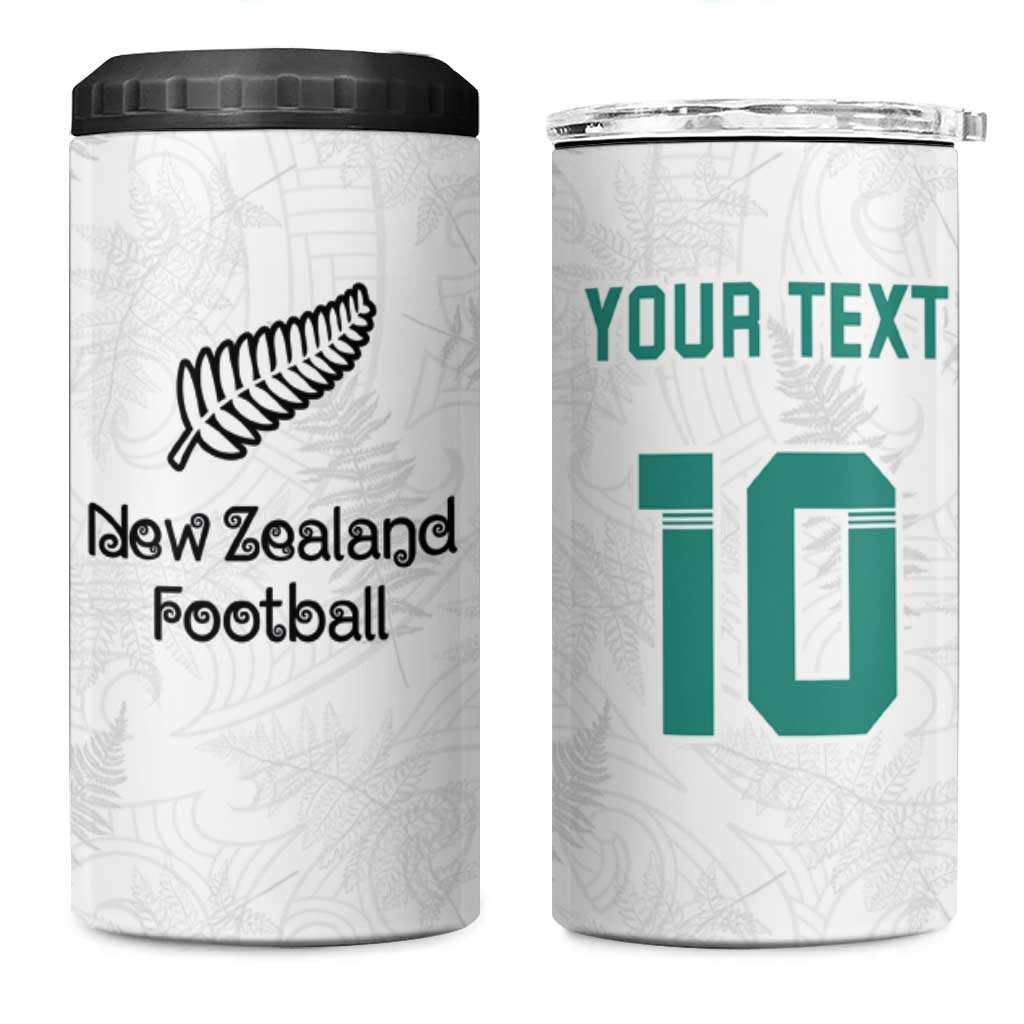 Custom New Zealand Football 4 in 1 Can Cooler Tumbler Go All Silver Ferns - Towards World Cup 2026