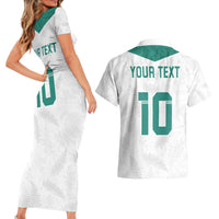 Custom New Zealand Football Couples Matching Short Sleeve Bodycon Dress and Hawaiian Shirt Go All Silver Ferns - Towards World Cup 2026