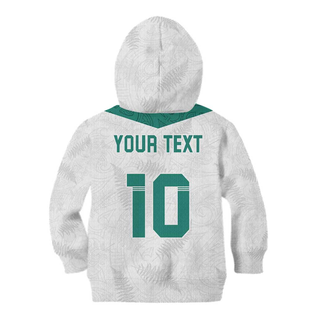 Custom New Zealand Football Kid Hoodie Go All Silver Ferns - Towards World Cup 2026