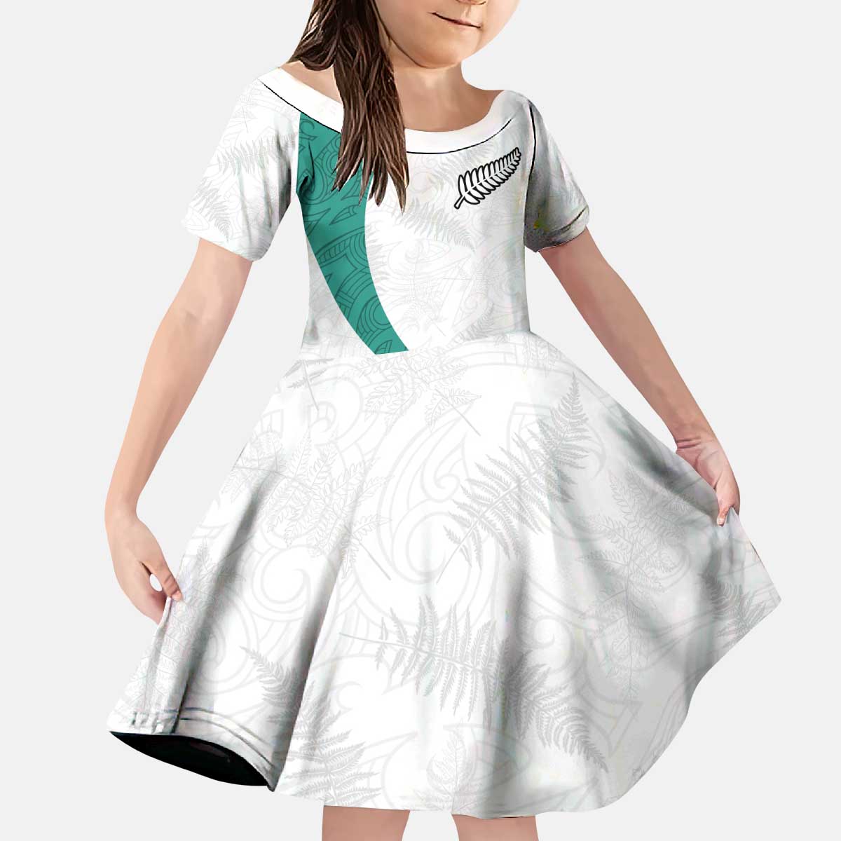 Custom New Zealand Football Kid Short Sleeve Dress Go All Silver Ferns - Towards World Cup 2026