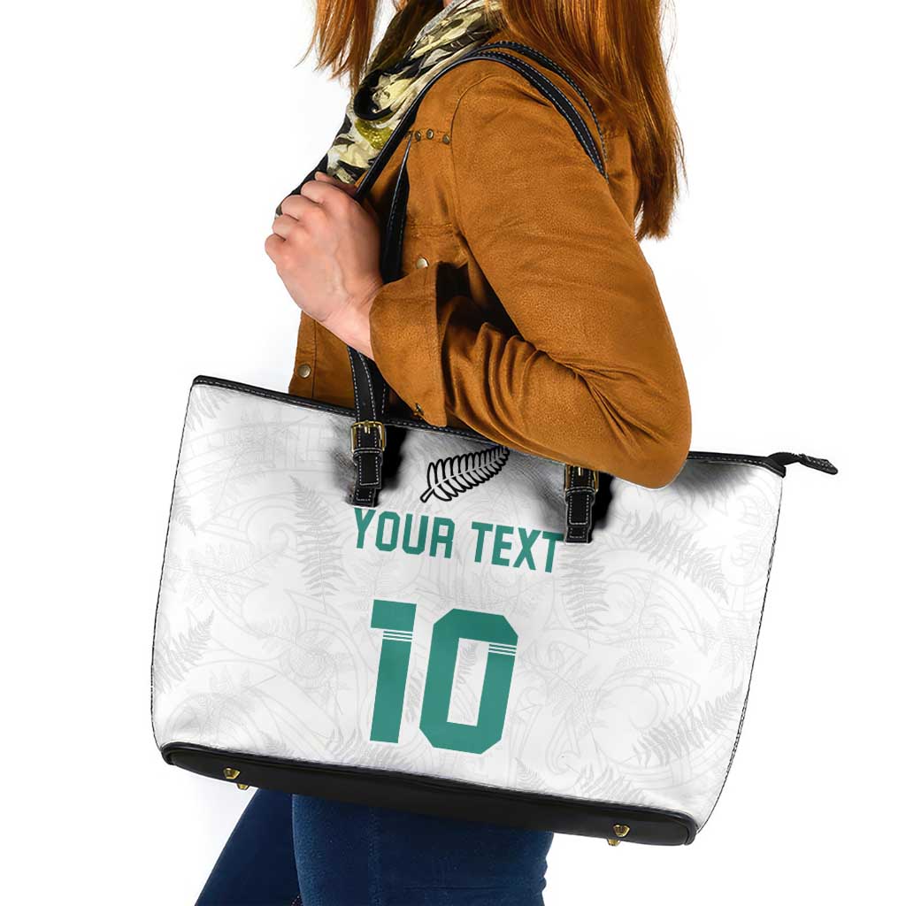 Custom New Zealand Football Leather Tote Bag Go All Silver Ferns - Towards World Cup 2026