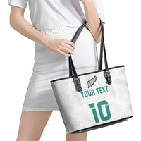 Custom New Zealand Football Leather Tote Bag Go All Silver Ferns - Towards World Cup 2026