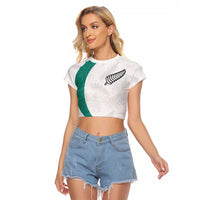 Custom New Zealand Football Raglan Cropped T Shirt Go All Silver Ferns - Towards World Cup 2026