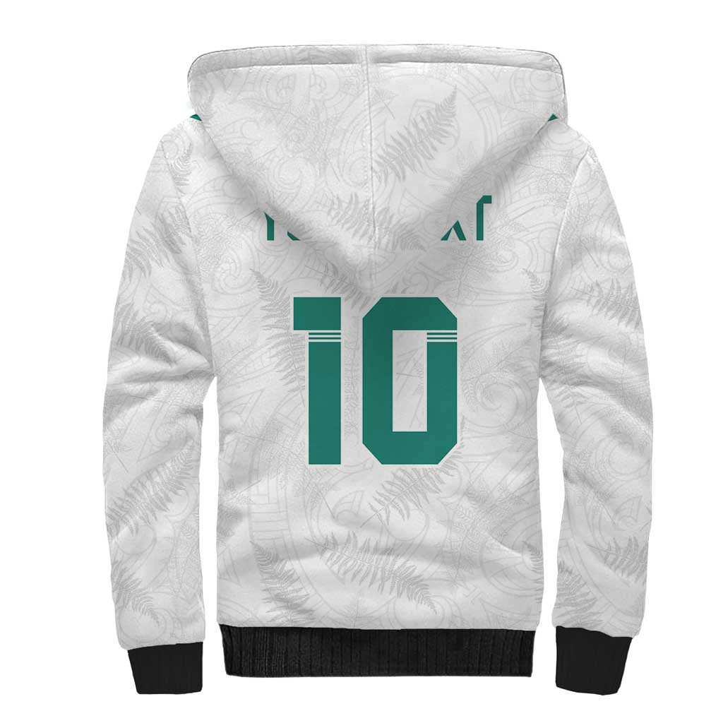 Custom New Zealand Football Sherpa Hoodie Go All Silver Ferns - Towards World Cup 2026