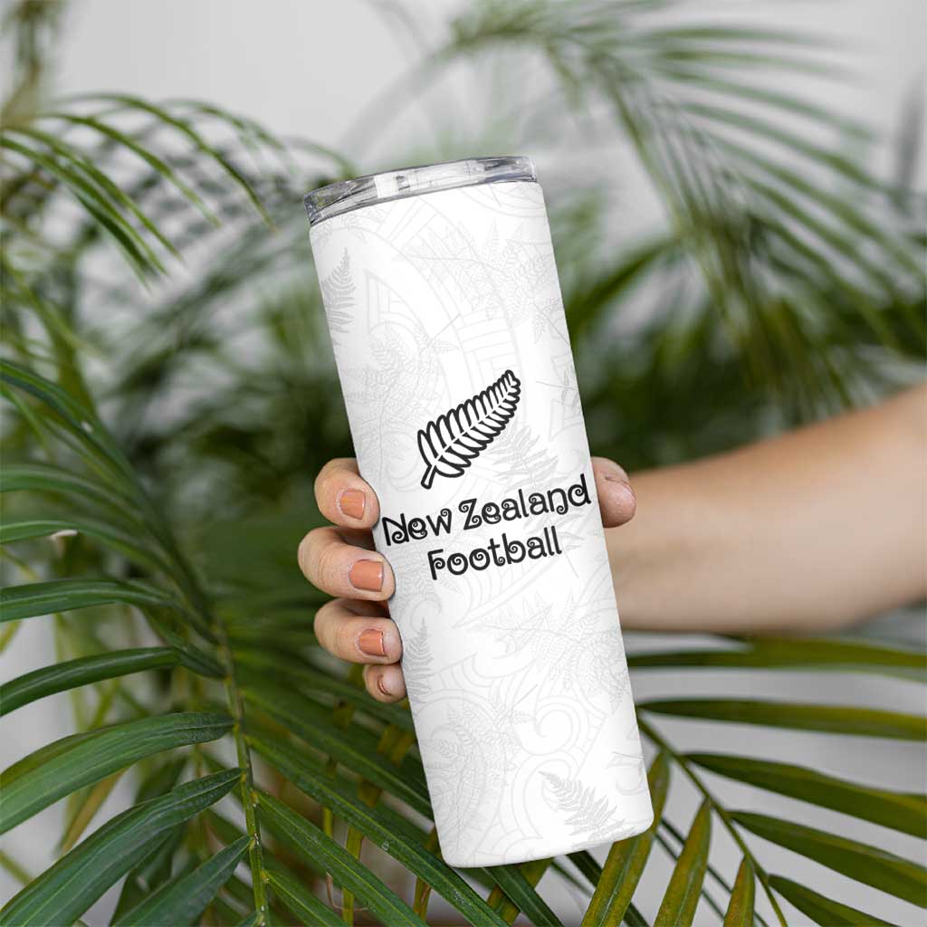 Custom New Zealand Football Skinny Tumbler Go All Silver Ferns - Towards World Cup 2026