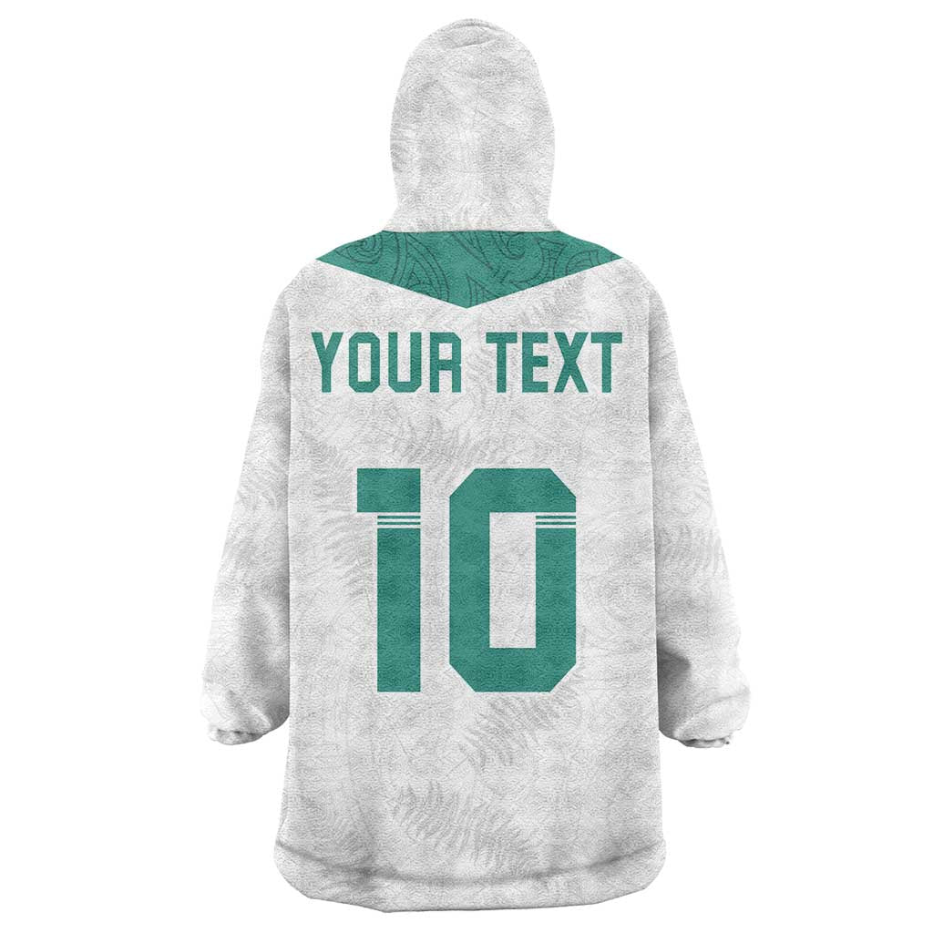 Custom New Zealand Football Wearable Blanket Hoodie Go All Silver Ferns - Towards World Cup 2026