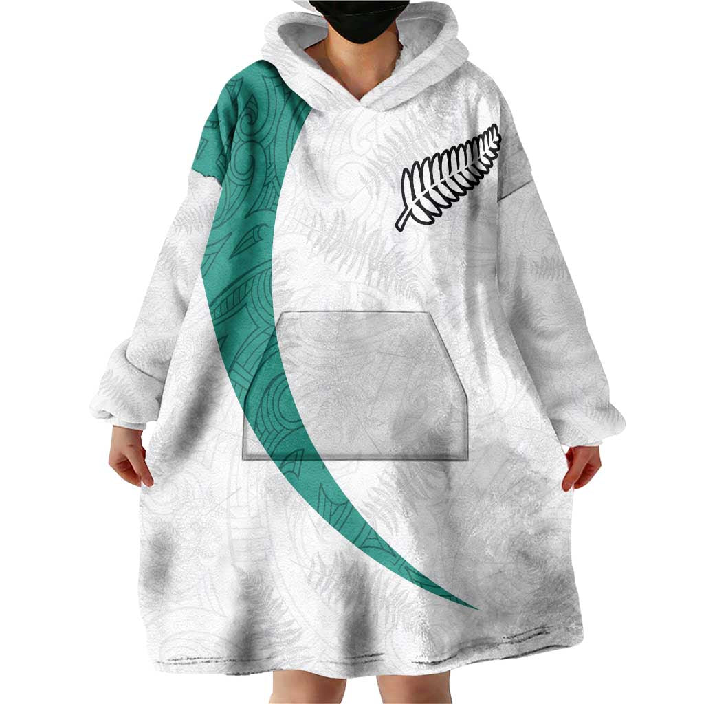 Custom New Zealand Football Wearable Blanket Hoodie Go All Silver Ferns - Towards World Cup 2026