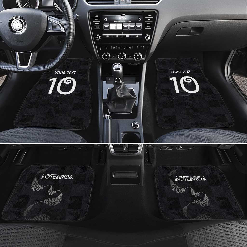 Custom New Zealand Rugby Car Mats All Silver Ferns Blacks
