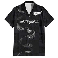 Custom New Zealand Rugby Family Matching Short Sleeve Bodycon Dress and Hawaiian Shirt All Silver Ferns Blacks